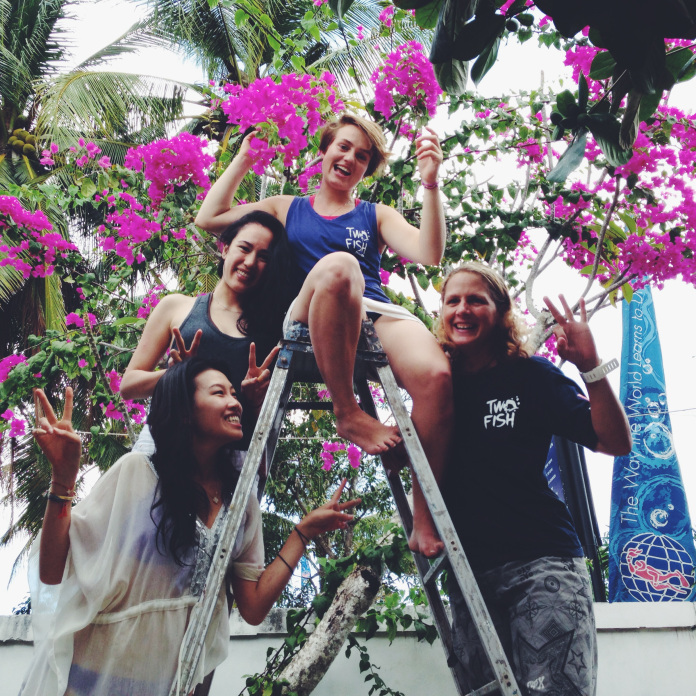 Celebrating the end of our diving course. Certified after 3 days!