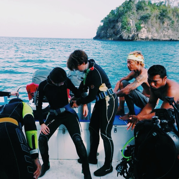 Getting ready for my first dive at Crystal Bay, Nusa Lembongan, Indonesia.