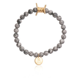 Silver Barbed Wire Bracelet with Gold Detail