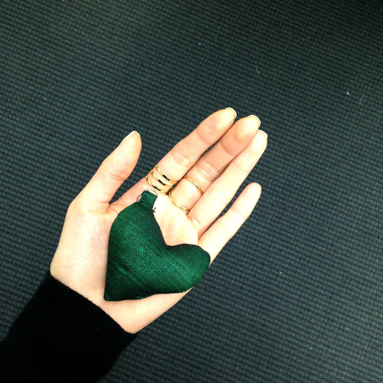 Pine Green Heart-shaped Key Chain