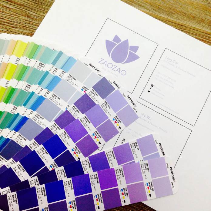 Rainbow assortment of Pantone colors.