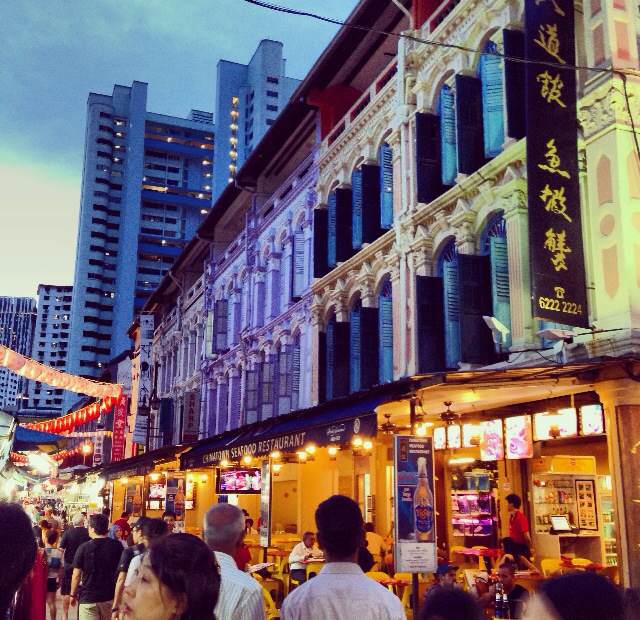Old shop houses that line Chinatown, Singapore.