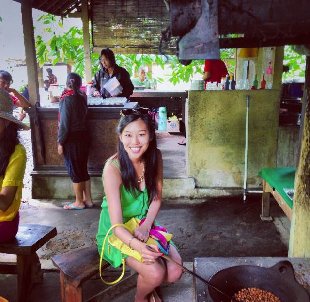 Trying my hand at roasting coffee beans at Cantik Agriculture Coffee Farm. The entire process takes about an hour.
