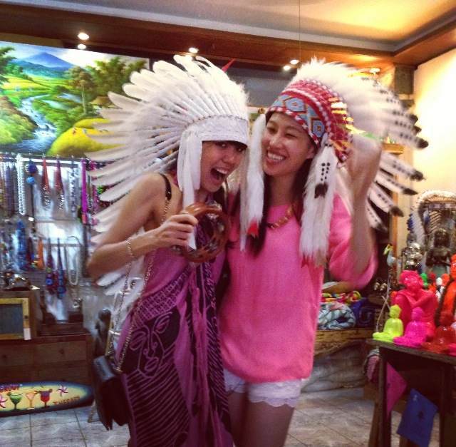 Messing around one of the stores in Ubud with Vicky.