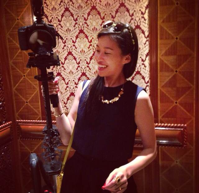 Trying to balance a glidecam with one hand. A lot harder than it looks. It's SO heavy!