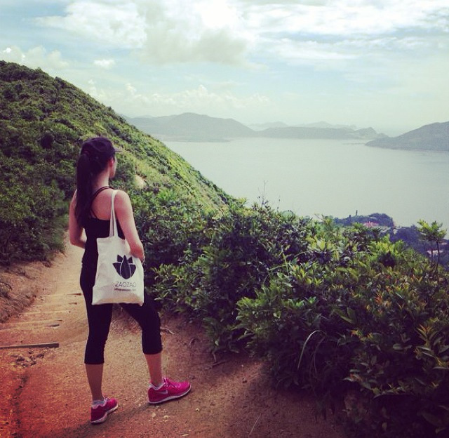 Moment of rest on the Dragon's Back Trail, Hong Kong.