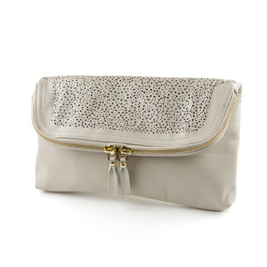 Light Grey Aurelia Foldover Clutch