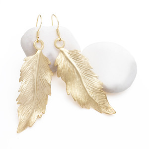 Gold Plated Feather Earrings