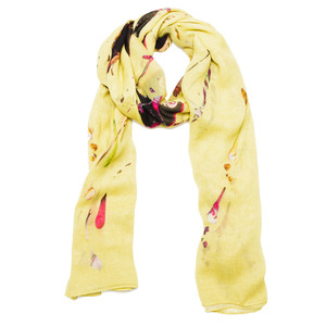 Confetti Yellow Silk Blend Scarf