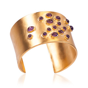 Gleaming Gold Plated Mosaic Cuff