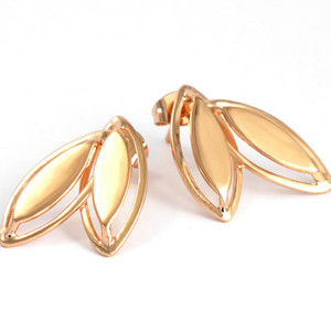 Polished Plated Leaf Earrings (2 colors)