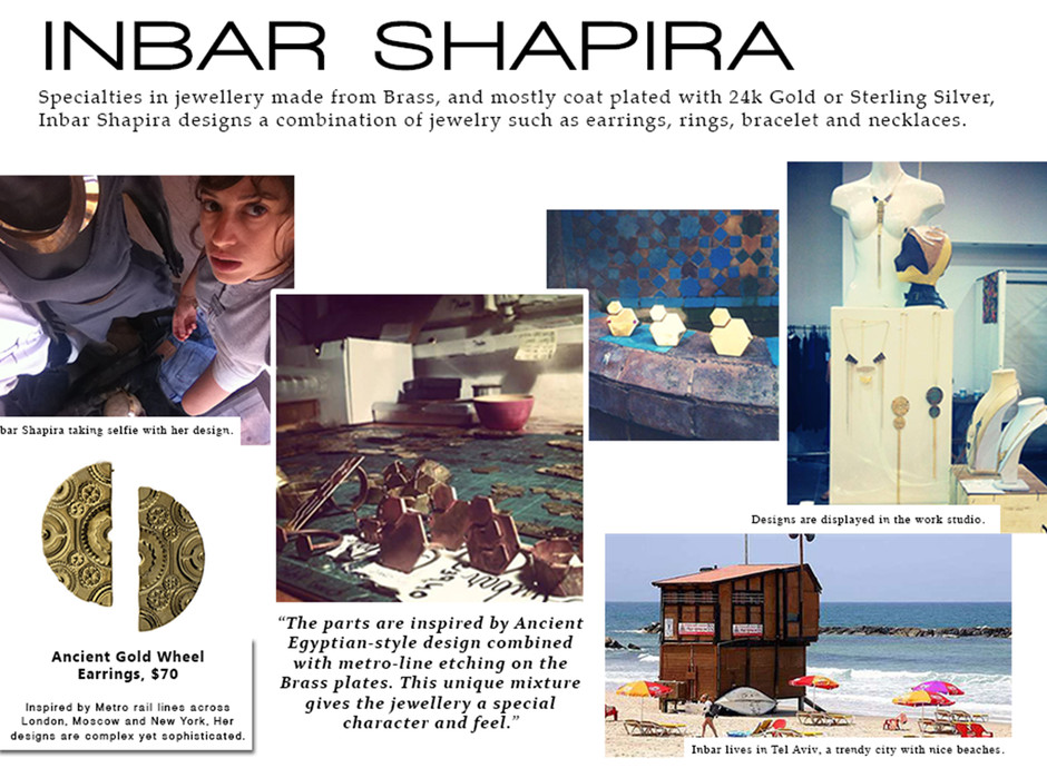 The Inbar Shapira brand offers handcrafted brass jewelry and accessories for women and for men.