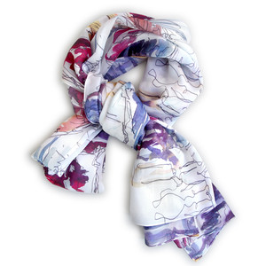 Venice Watercolor Print Silk Scarf