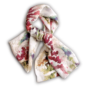 Provence Watercolor Print Silk Scarf