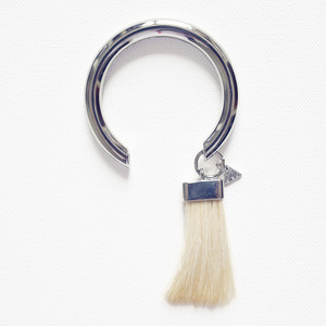 Silver Cuff Bracelet with Pony Hair Detail