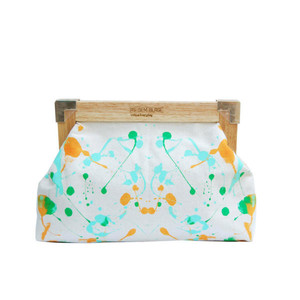Turquoise Marmalade Wooden Clutch