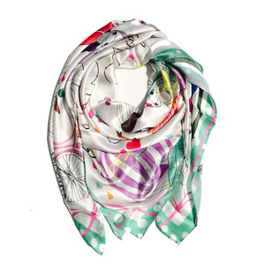 Have A Nice Day Silk Satin Square Scarf
