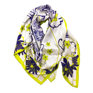 Blossoming Butterflies Silk Charmeuse Square Scarf