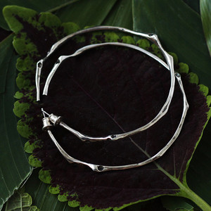 Silver Root Ear Hoops (2 sizes)