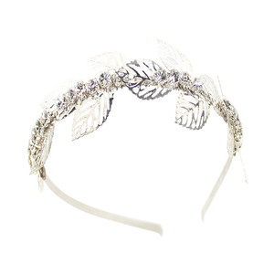 Silver Filigree Leaf Headband