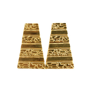Large Gold Pyramid Earrings