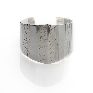 Oversized Silver Pyramid Cuff Bracelet