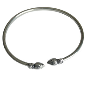 Small Silver Bud Open Cuff
