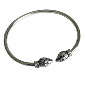 Big Silver Bud Open Cuff