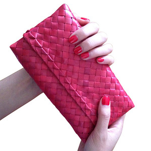 Radiant Red Intrecciato Clutch
