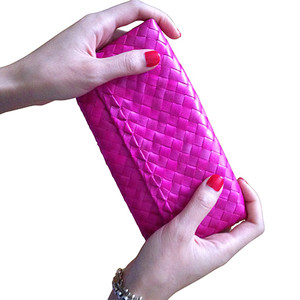 Electric Pink Intrecciato Clutch