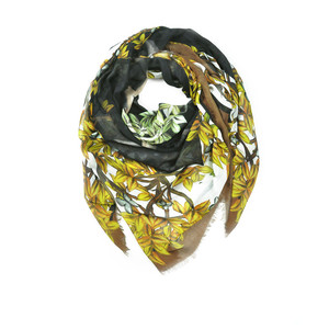 Maroon Mystical Creatures Silk Scarf