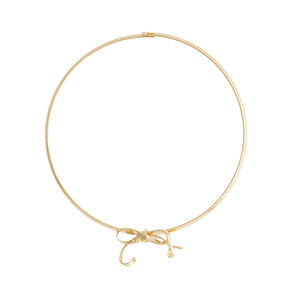 Dance of Ribbon Gold Bow Collar Necklace