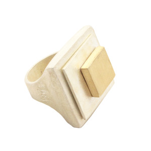 Solid White and Gold Layered Ring