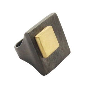 Small Gold Square Construct Ring