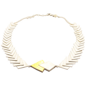 White and Gold Geometrical Necklace