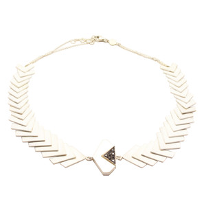 White and Gold Construct Necklace