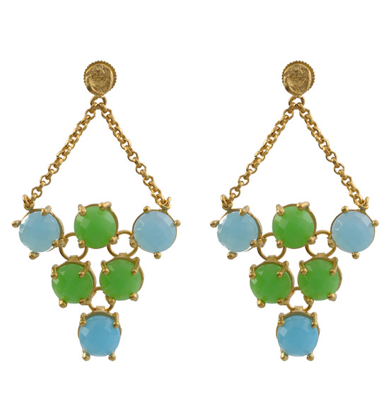 Straight From the Runway Chrysoprase Light Blue Chalcedony Earrings