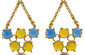 Sunshine and Rain Blue Yellow Chalcedony Earrings